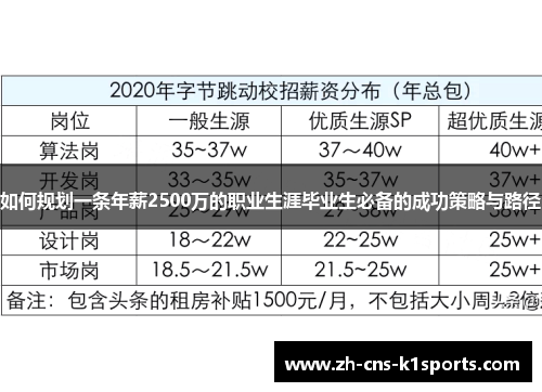 如何规划一条年薪2500万的职业生涯毕业生必备的成功策略与路径