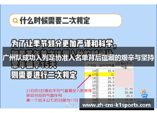 广州队成功入列足协准入名单背后蕴藏的艰辛与坚持
