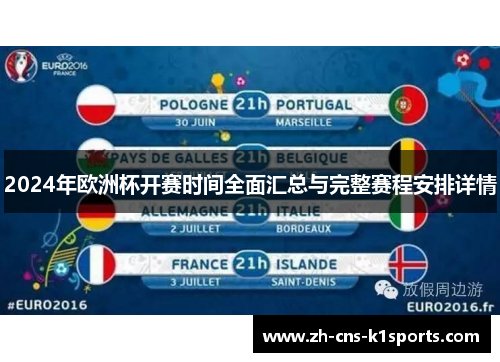 2024年欧洲杯开赛时间全面汇总与完整赛程安排详情